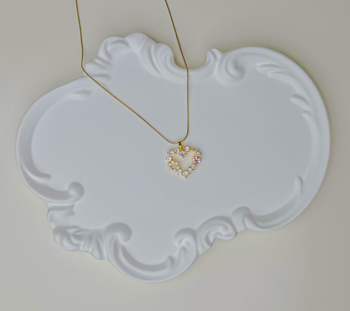 Radiant heart pendant necklace